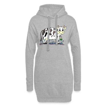 Kuh - Hoodie-Kleid - Grau meliert - Vorne