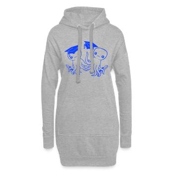 2 Octopus a réussi deux études secondaires - Sweat-shirt à capuche long Femme - gris chiné - Devant