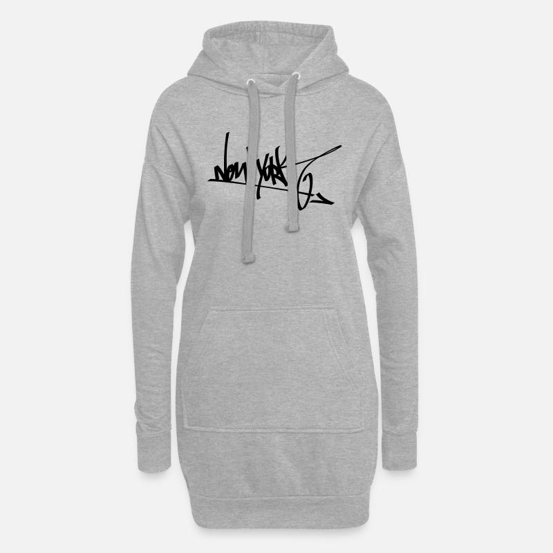 graffity new york 01 - Hoodie-Kleid - Grau meliert