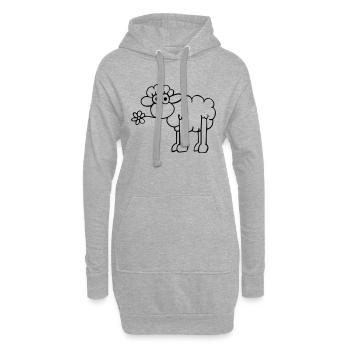 sheep_blume005 - Sweat-shirt à capuche long Femme - gris chiné - Devant