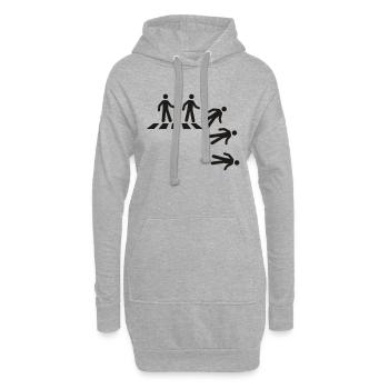 Collez le chiffre au passage clouté - Sweat-shirt à capuche long Femme - gris chiné - Devant