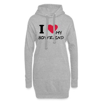 i love my boyfriend - Hoodie-Kleid - Grau meliert - Vorne