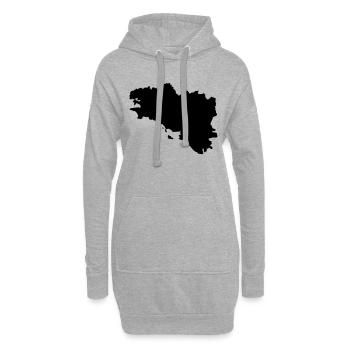 Bretagne - Sweat-shirt à capuche long Femme - gris chiné - Devant