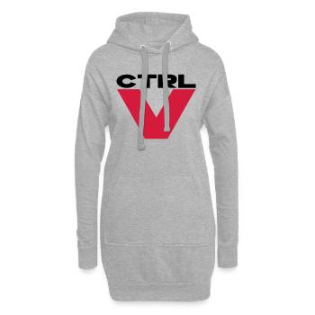 ctrl v - Sweat-shirt à capuche long Femme - gris chiné - Devant