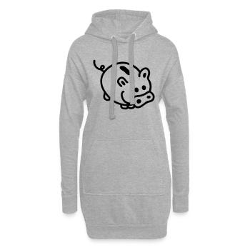Tirelire - Line - Sweat-shirt à capuche long Femme - gris chiné - Devant