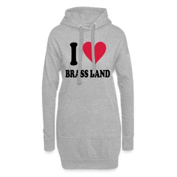 I love Brass Band - Hoodie-Kleid - Grau meliert - Vorne