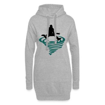 Rocker Emblem - Hoodie-Kleid - Grau meliert - Vorne