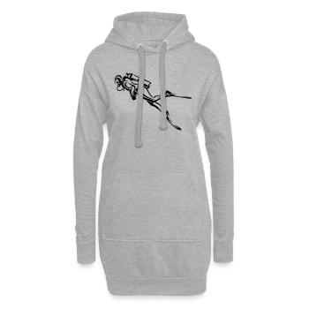 diving - Hoodie-Kleid - Grau meliert - Vorne