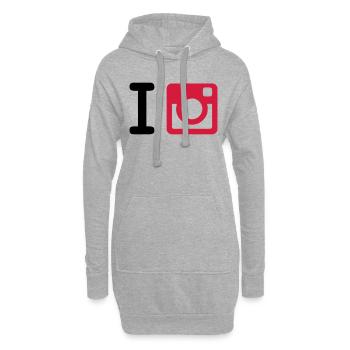 I Instagram + Yours (I Heart NewYork Style) - Hoodie Dress - heather grey - Front