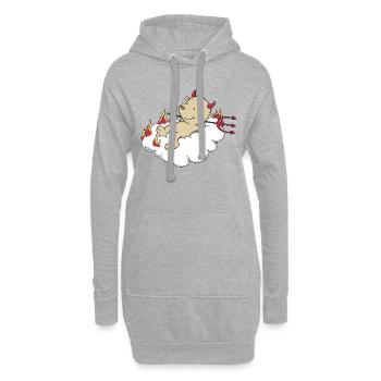 Engel_Teufel03 - Sweat-shirt à capuche long Femme - gris chiné - Devant