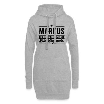 Man Myth Legend Markus - Sweat-shirt à capuche long Femme - gris chiné - Devant