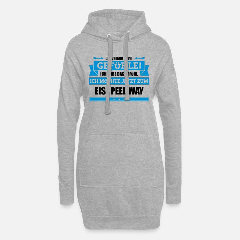 Lustiger Eisspeedway Spruch - Hoodie-Kleid - Grau meliert