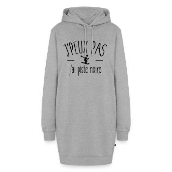Je peux pas j'ai piste noire - Sweat-shirt à capuche long Femme - gris chiné - Devant