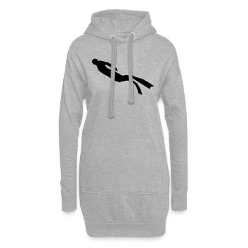 Diver freediving 2 - Hoodie-Kleid - Grau meliert - Vorne
