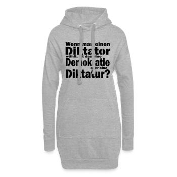 Diktatur oder Demokratie - eine Wahl? - Hoodie-Kleid - Grau meliert - Vorne