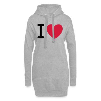 I love Original - Hoodie-Kleid - Grau meliert - Vorne