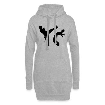 Capoeira - Sweat-shirt à capuche long Femme - gris chiné - Devant