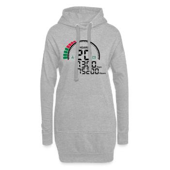 Jahre 20 Jahre Jubiläum Meter - Hoodie-Kleid - Grau meliert - Vorne