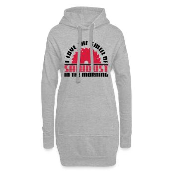 Love the smell of sawdust in the morning-Geschenk - Sweat-shirt à capuche long Femme - gris chiné - Devant