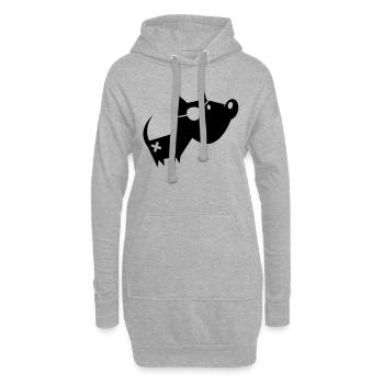 trame! - Sweat-shirt à capuche long Femme - gris chiné - Devant
