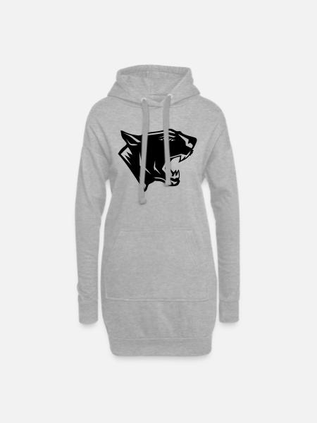 panthère - Sweat-shirt à capuche long Femme - gris chiné