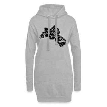 flower kurdistan - Hoodie-Kleid - Grau meliert - Vorne