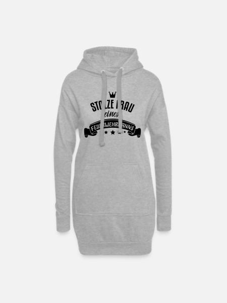 frau feuerwehrmann - Hoodie-Kleid - Grau meliert