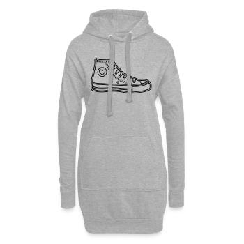 Chucks with Heart - Sweat-shirt à capuche long Femme - gris chiné - Devant