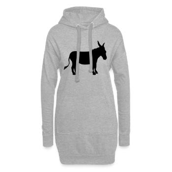 esel pferd pony klein packesel lange ohren bauernh - Hoodie-Kleid - Grau meliert - Vorne