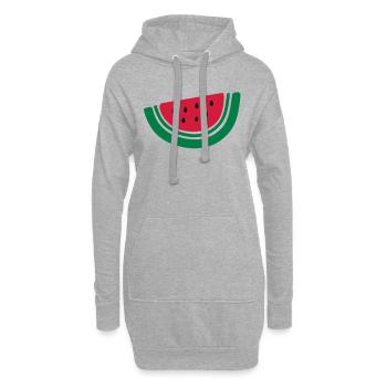 demi pastèque fruits-2 - Sweat-shirt à capuche long Femme - gris chiné - Devant