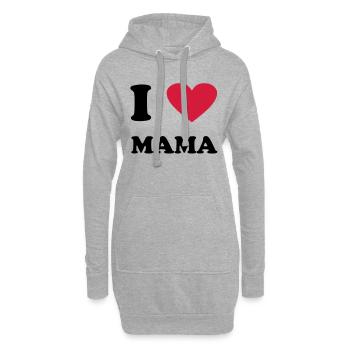 I love Mama - Hoodie-Kleid - Grau meliert - Vorne