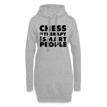 CHESS IS THERAPY - T-shirt Echecs - Idée Cadeau - Sweat-shirt à capuche long Femme - gris chiné - Devant