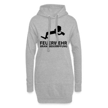 feuerwehr_brandbekaempfung - Sweat-shirt à capuche long Femme - gris chiné - Devant