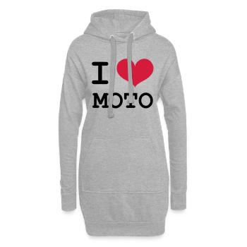 Ich liebe Motorräder! - Hoodie-Kleid - Grau meliert - Vorne