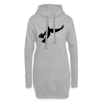 Taube 1 - Hoodie-Kleid - Grau meliert - Vorne
