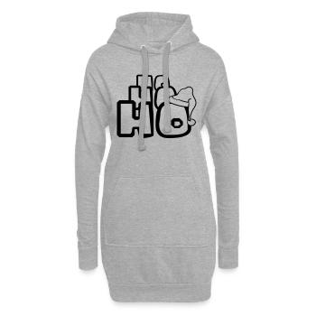 cool santa ho ho ho Noël nikolaus nous - Sweat-shirt à capuche long Femme - gris chiné - Devant