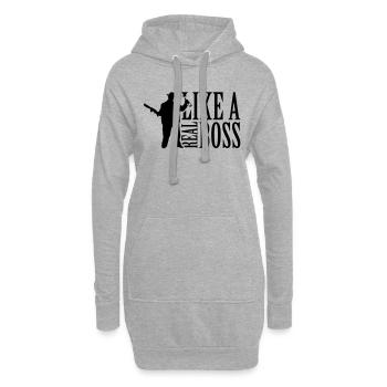 like_a_real_boss_t1 - Sweat-shirt à capuche long Femme - gris chiné - Devant