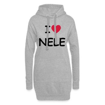I love Nele - Hoodie-Kleid - Grau meliert - Vorne