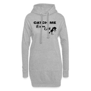 Cheval, CATCH ME IF YOU CAN - Sweat-shirt à capuche long Femme - gris chiné - Devant