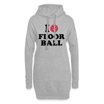 I love Floorball - Hoodie-Kleid - Grau meliert - Vorne