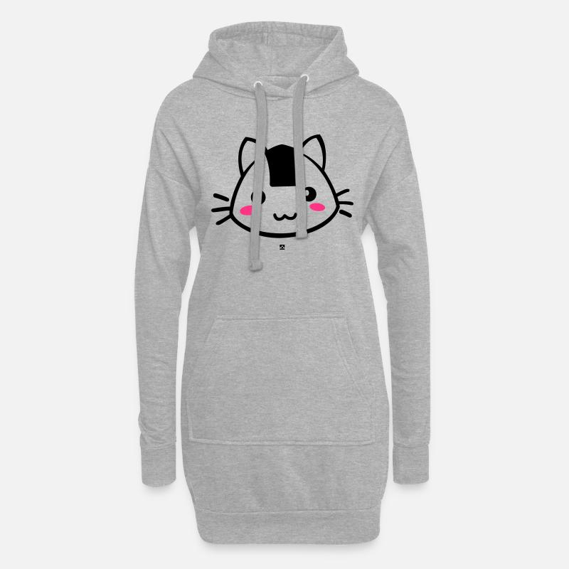Onigiricat - chat onigiri - Hoodie-Kleid - Grau meliert
