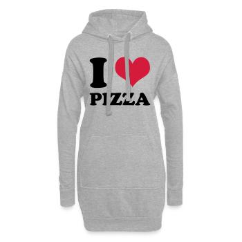 J'adore la pizza - Sweat-shirt à capuche long Femme - gris chiné - Devant