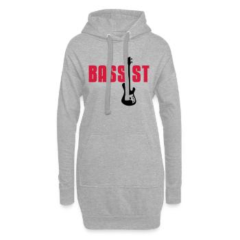 bassist - Sweat-shirt à capuche long Femme - gris chiné - Devant