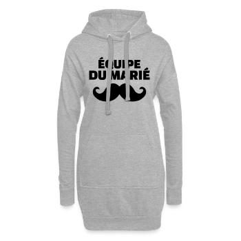 équipe du marié - Sweat-shirt à capuche long Femme - gris chiné - Devant