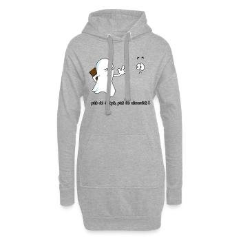 No choco - Sweat-shirt à capuche long Femme - gris chiné - Devant