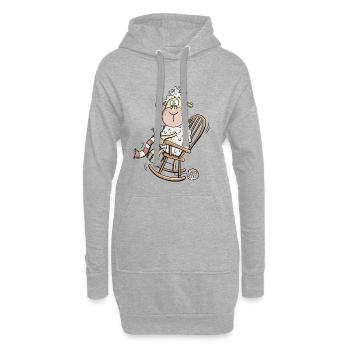 Tricoter des moutons I Chemise d'amusement de grand-mère - Sweat-shirt à capuche long Femme - gris chiné - Devant