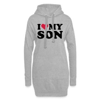 I love my son - Hoodie-Kleid - Grau meliert - Vorne