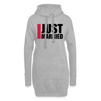 Just Married Logo-Design - Sweat-shirt à capuche long Femme - gris chiné - Devant