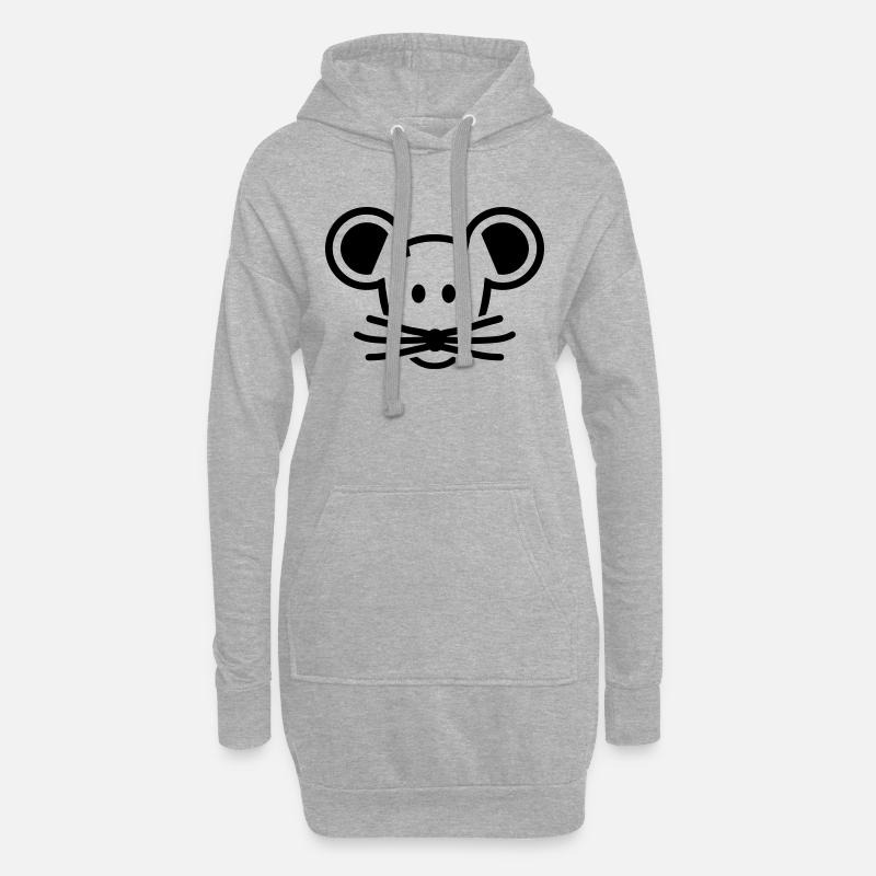 Maus - Hoodie-Kleid - Grau meliert