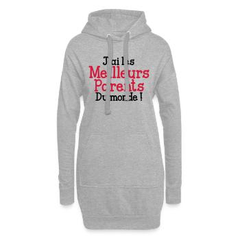 J'ai les Meilleurs Parents du monde ! - Sweat-shirt à capuche long Femme - gris chiné - Devant